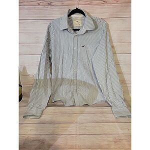 Hollister California Mens Brown‎ Striped Long Sleeve Button Up Shirt Size L